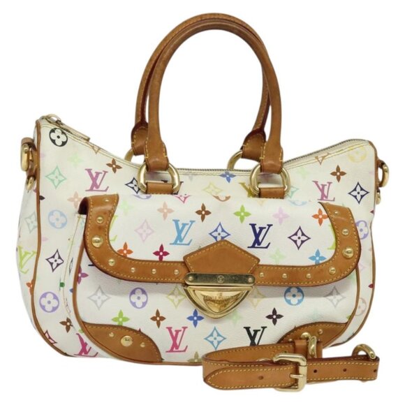 LOUIS VUITTON Monogram Multicolor Rita Hand Bag 2way White M40125 LV Auth 132529 - Picture 1 of 16